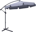 2.7m Garden Banana Parasol Cantilever Umbrella with Crank Handle and Cross Base for Outdoor