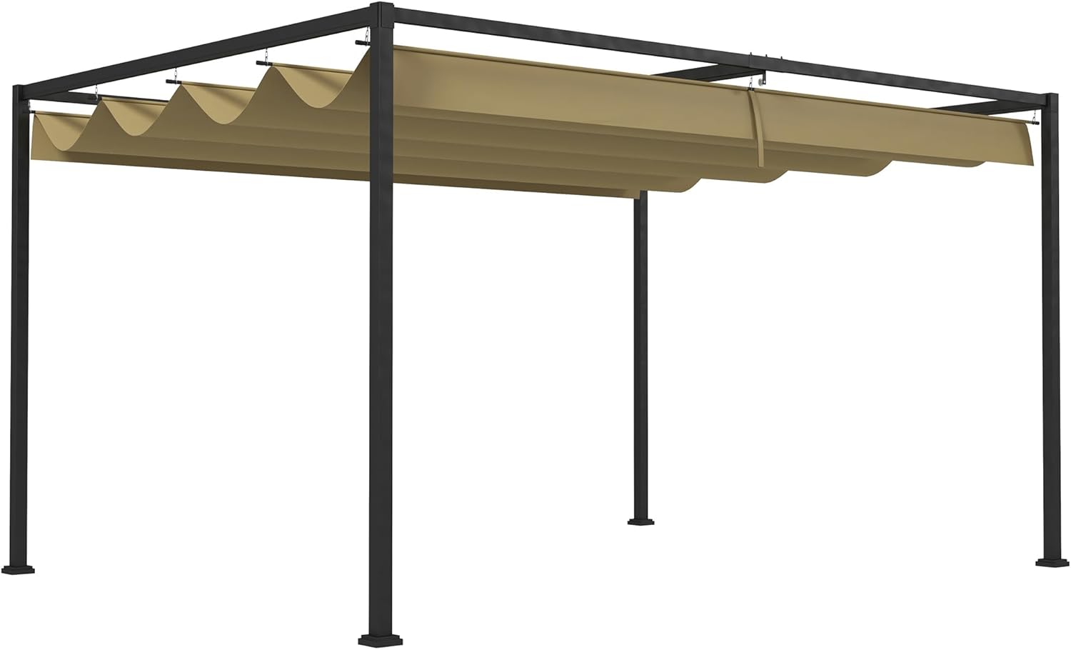 3 x 2m Metal Outdoor Pergola with Retractable Roof
