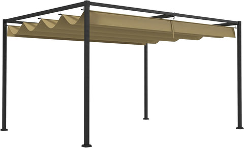 3 x 2m Metal Outdoor Pergola with Retractable Roof