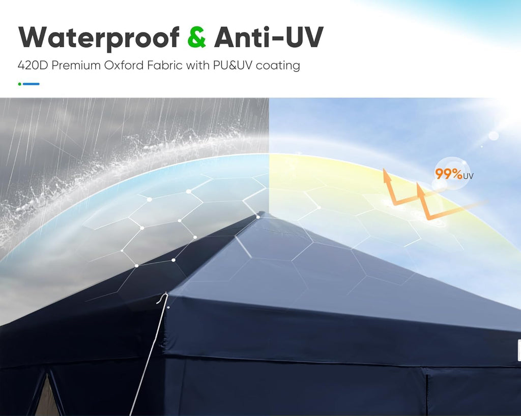 3m × 3m Pop-Up Gazebo with Mesh Window Sides
