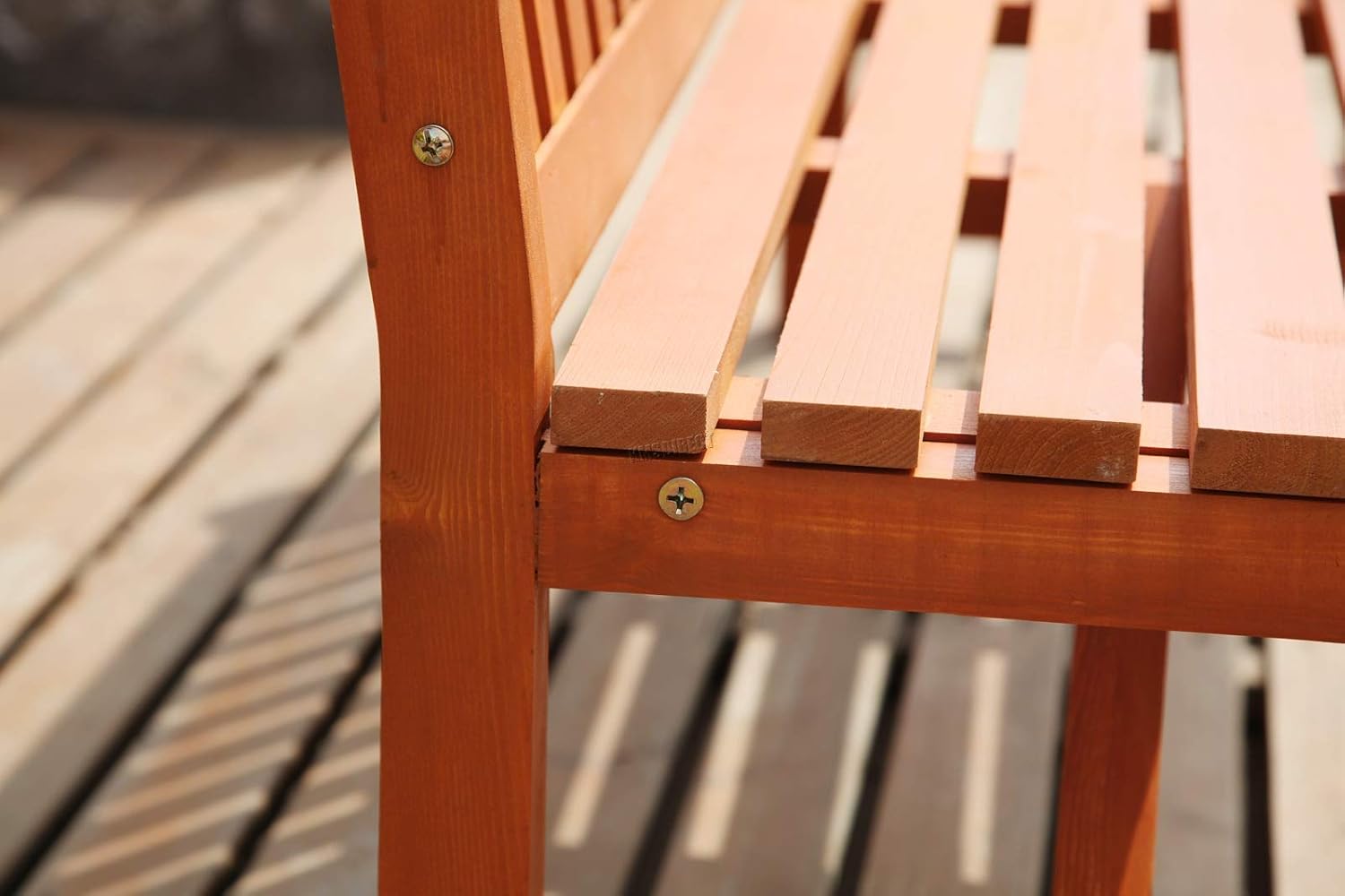 Outdoor Home 3 Seat Chair Garden Porch Bench Indoor Seater Wood Wooden Frame Patio Deck Park Yard Furniture WGB02 Natural