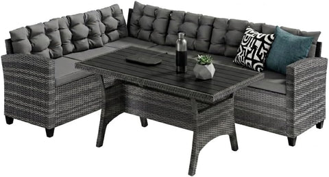 Garden Corner Lounge Dining Table Set