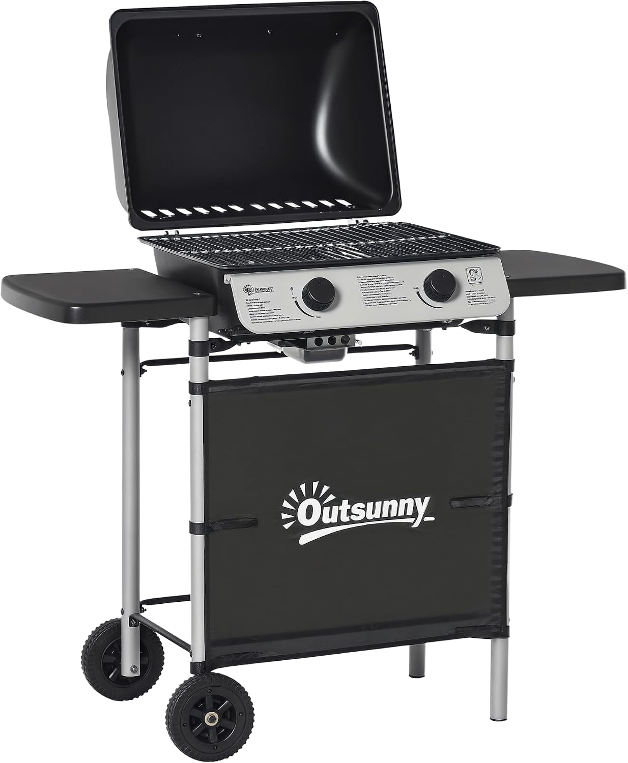 2 Burner Gas BBQ Trolley with Lid