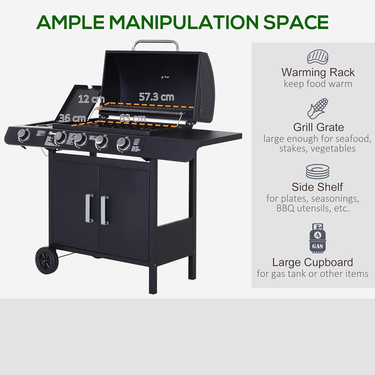 4+1 Burner Gas BBQ Grill