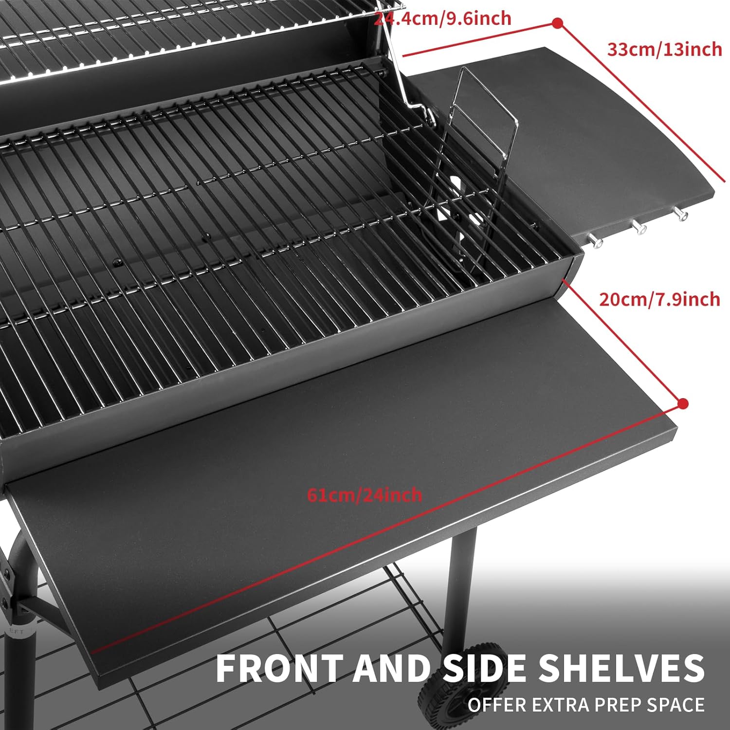 BBQ Grill Smoker With Side Shelves