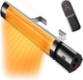 2000W - IP65 Waterproof Outdoor Halogen Infrared Patio Heater - Wall Mounted Electric Heater With Remote Control for Garden - 2 Heat Settings - Fixtures &amp; Fittings included