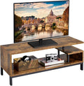 Industrial-Style TV Stand with Open Storage Shelves