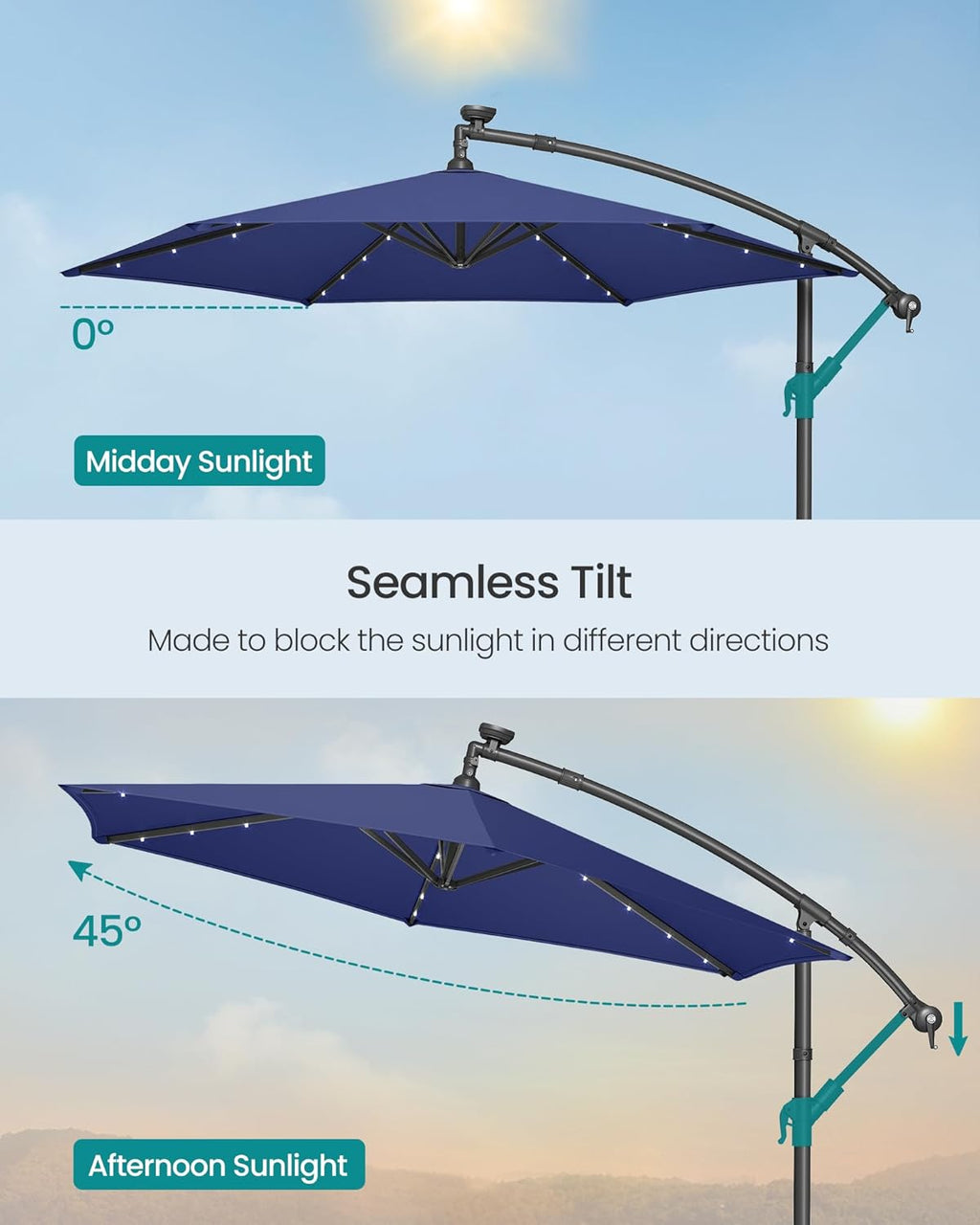 Garden Patio Parasol Umbrella with Base