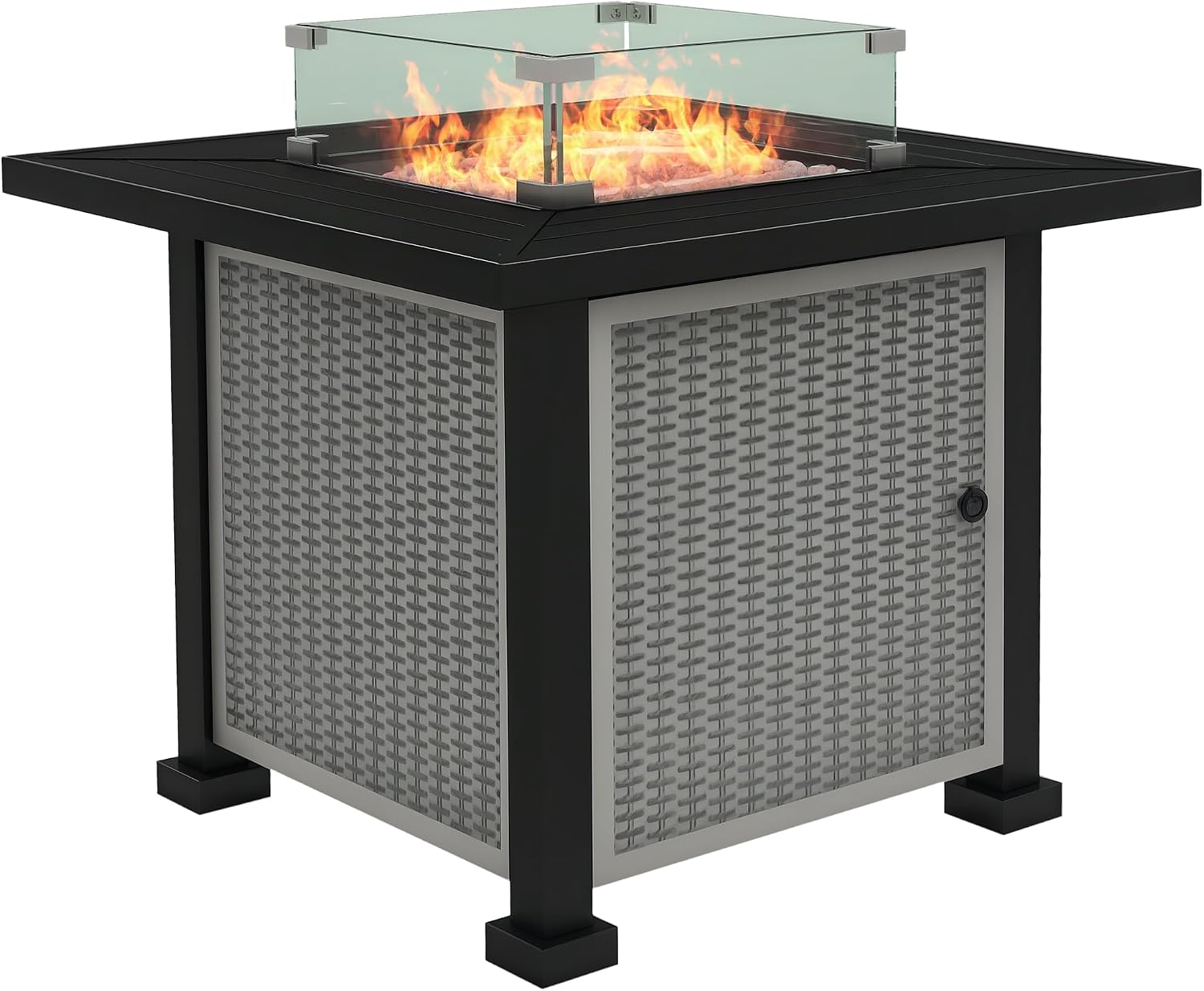 Square Propane Gas Fire Pit Table