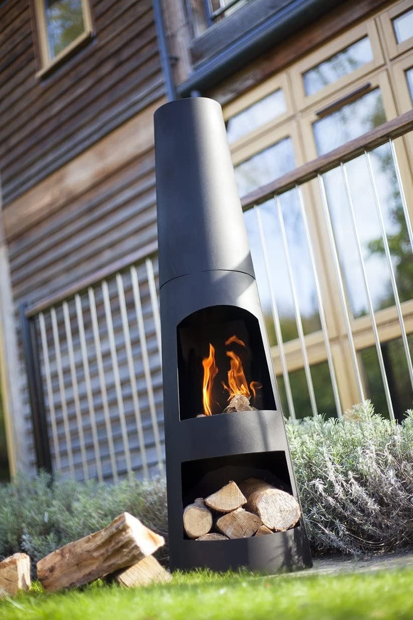 Circo - Steel Chiminea - Patio Heater - Log Burner - Easy to Assemble - Black,