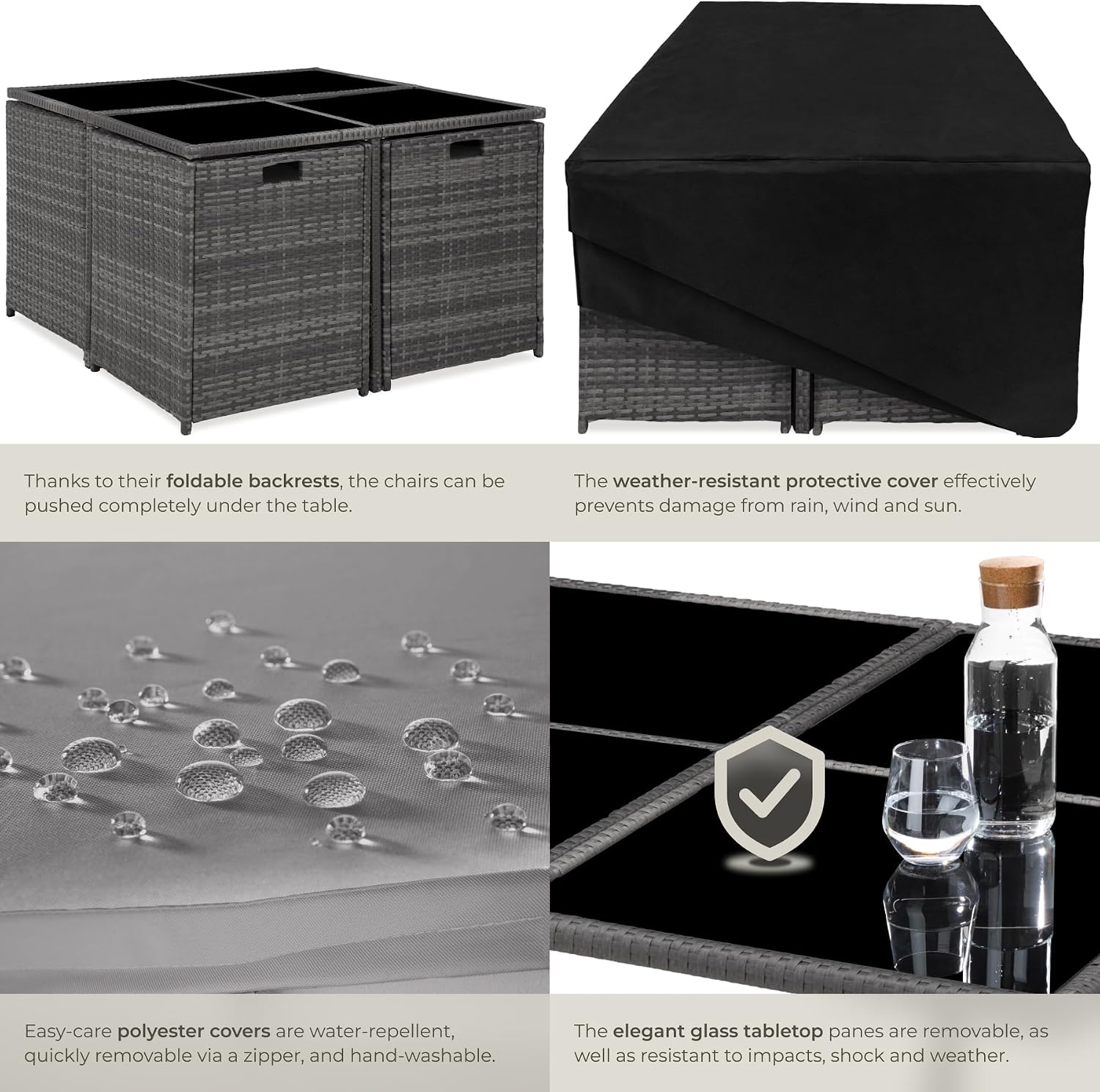 Garden Furniture Set with Aluminium Base