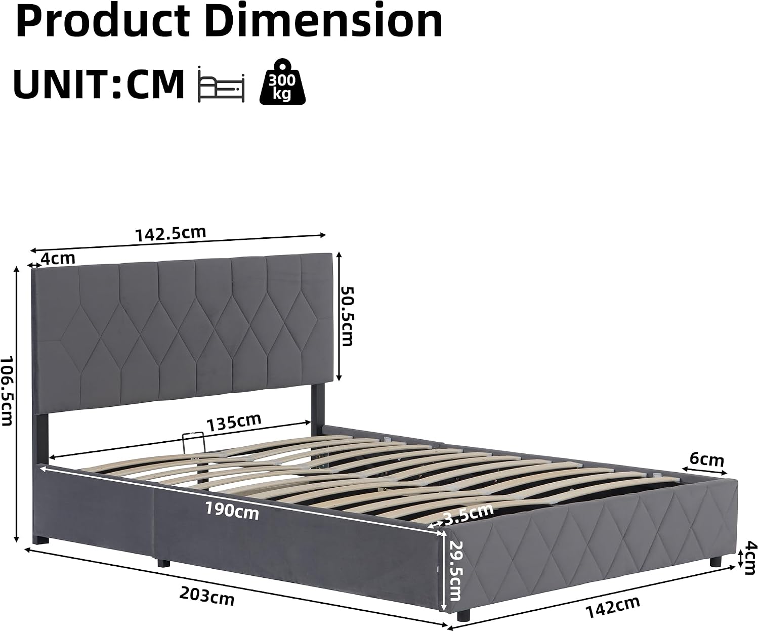 Ottoman Double Bed Frame