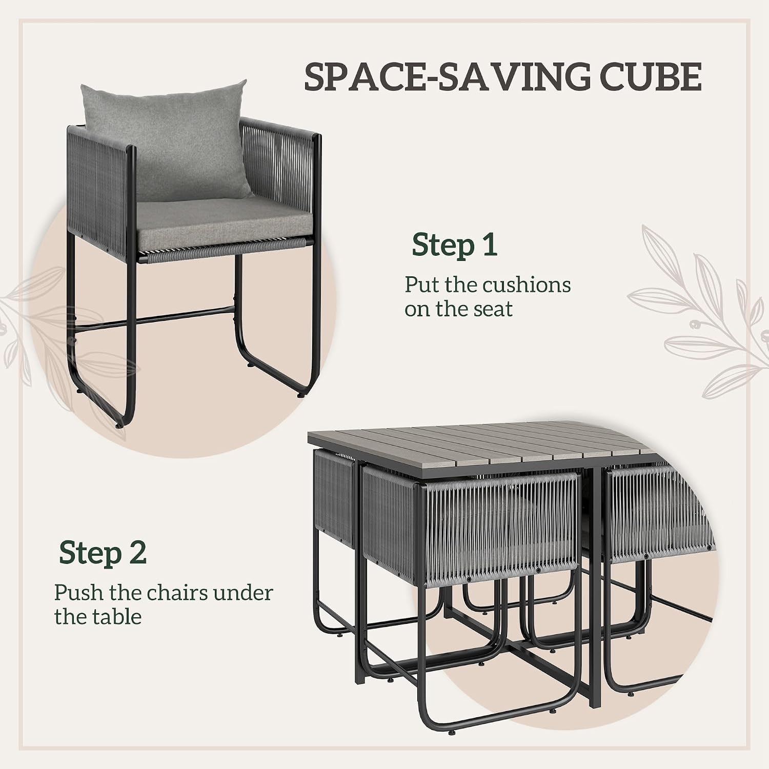 4 Seater Rattan Cube Garden Furniture Set