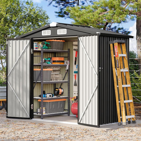6 × 4ft Metal Garden Storage Shed