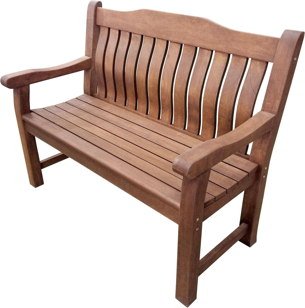 2 Seat Wooden Garden Bench - 120cm Outdoor Patio Seating