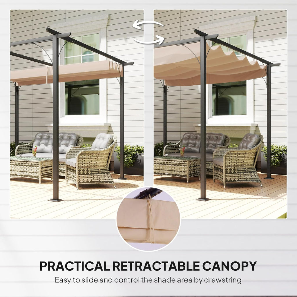 3 x 3(m) Metal Pergola with Retractable Roof