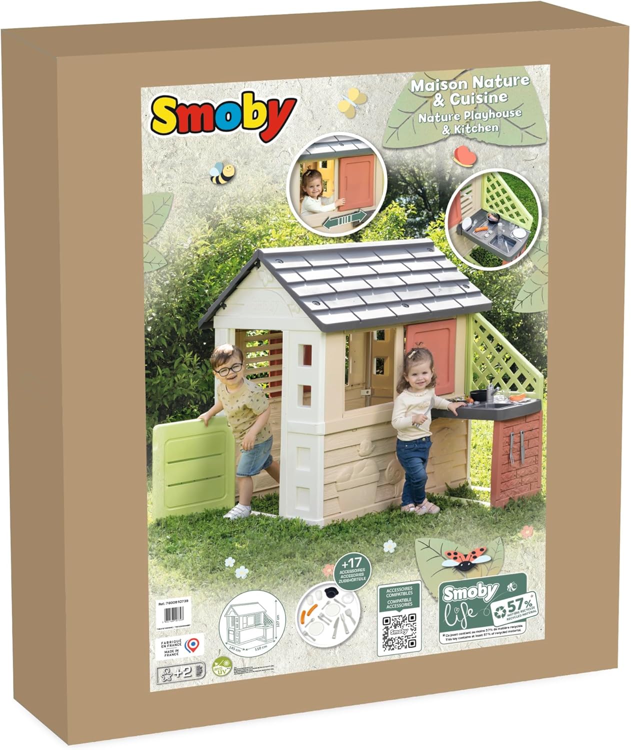 PLAYHOUSE + KITCHEN PLAYHOUSE. Indoor/outdoor sustainable play with 51% recycled material