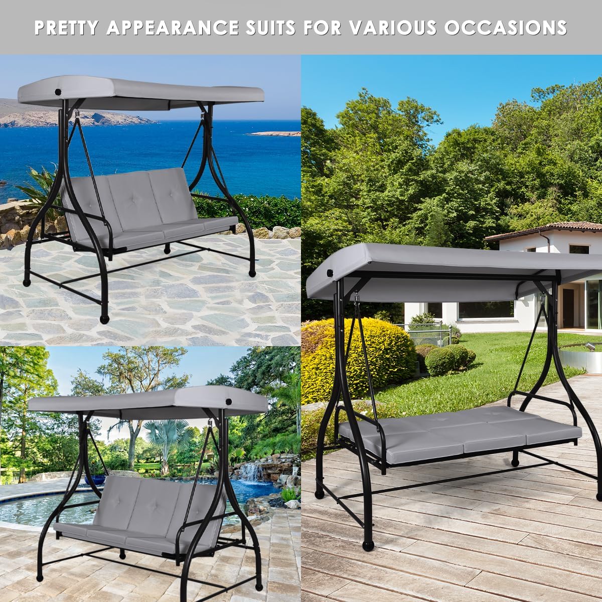 3 Seater Garden Swing Chair