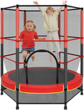 140cm Secure Kids Trampoline,with Safety Enclosure&amp; Reinforced Steel Frame,Indoor Outdoor Toddler Trampoline for Children 3-10Years