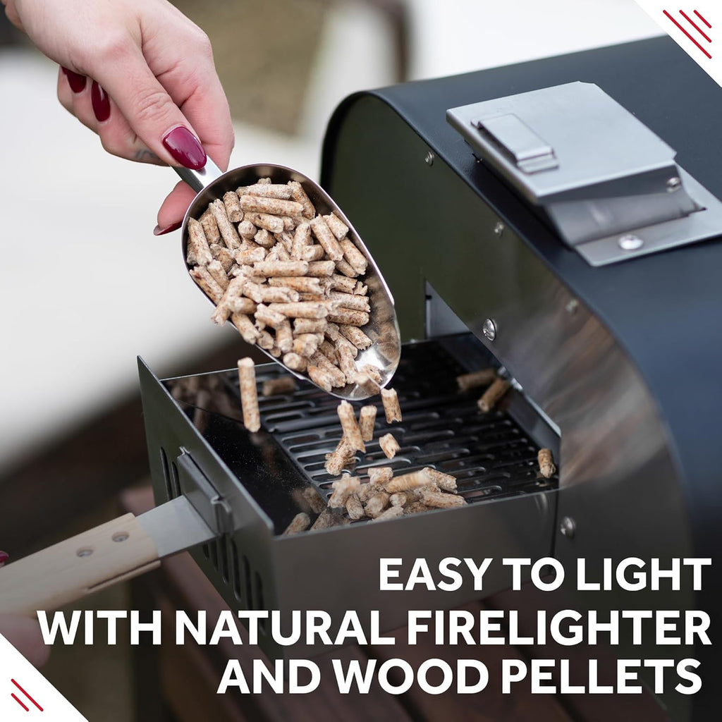 Outdoor 12 Inch Wood Pellet Portable Wood Fired Pizza Oven Black with Paddle and Carry Bag