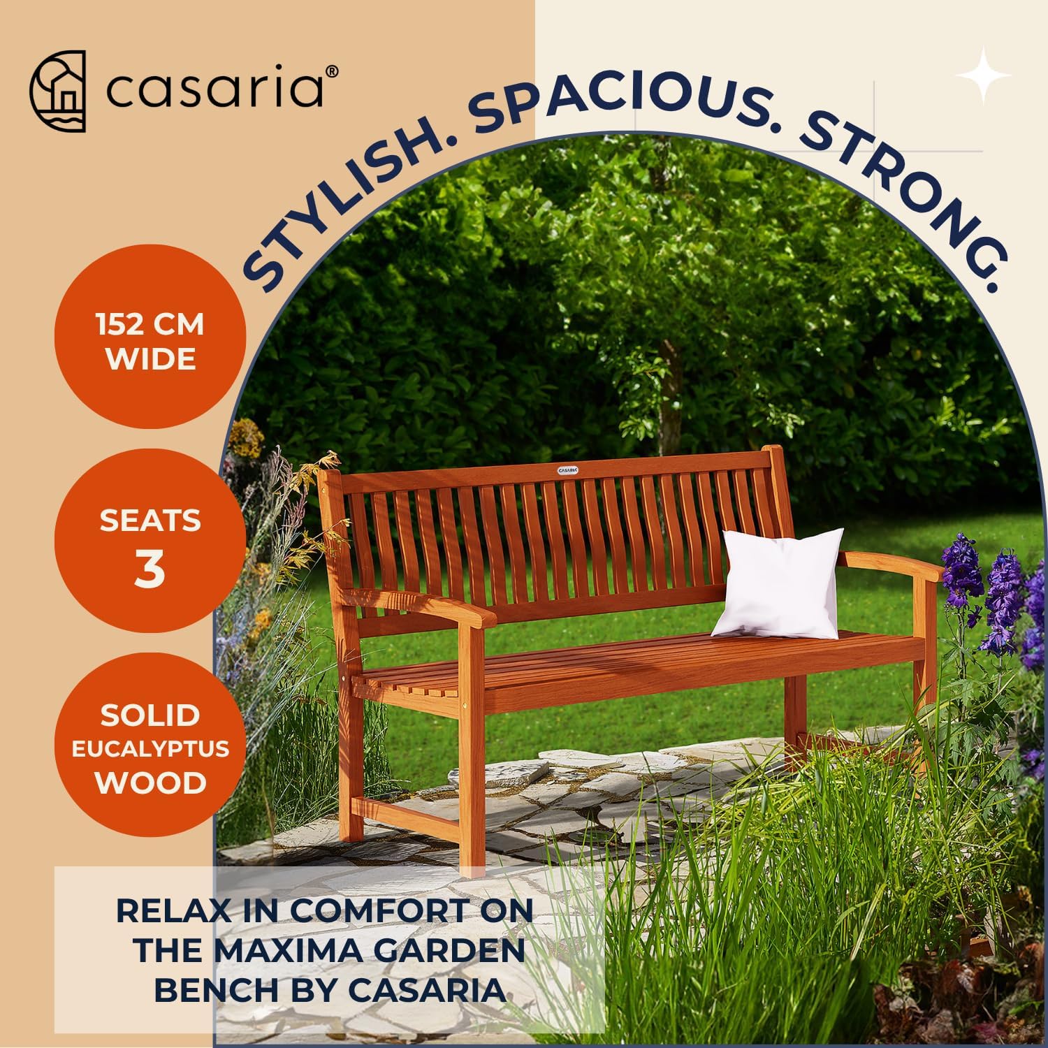 3 Seater Wooden Garden Bench