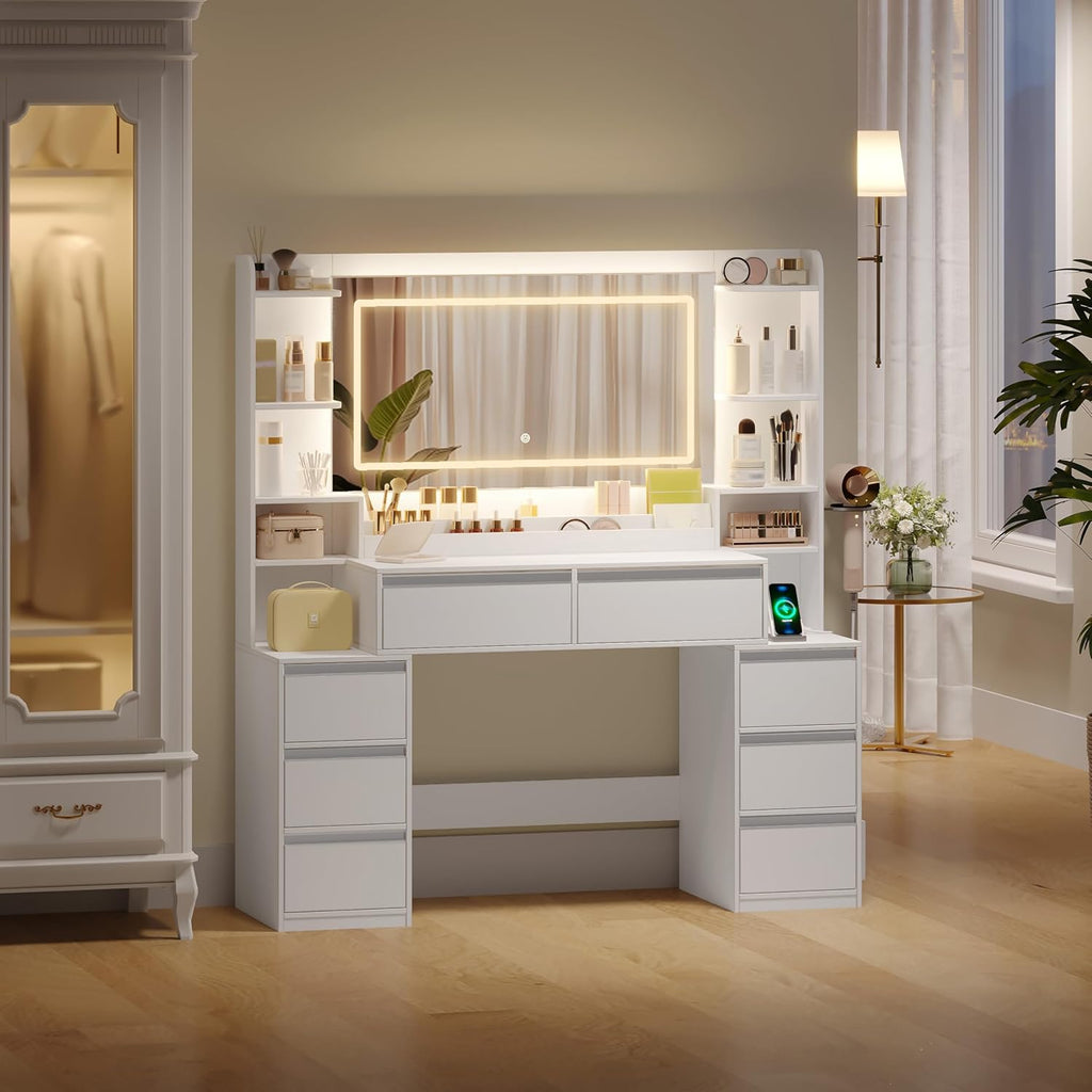 135 cm Dressing Table with Mirror