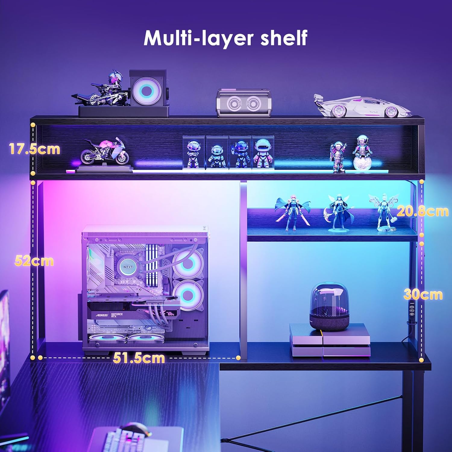 Gaming Desk with Led Lights