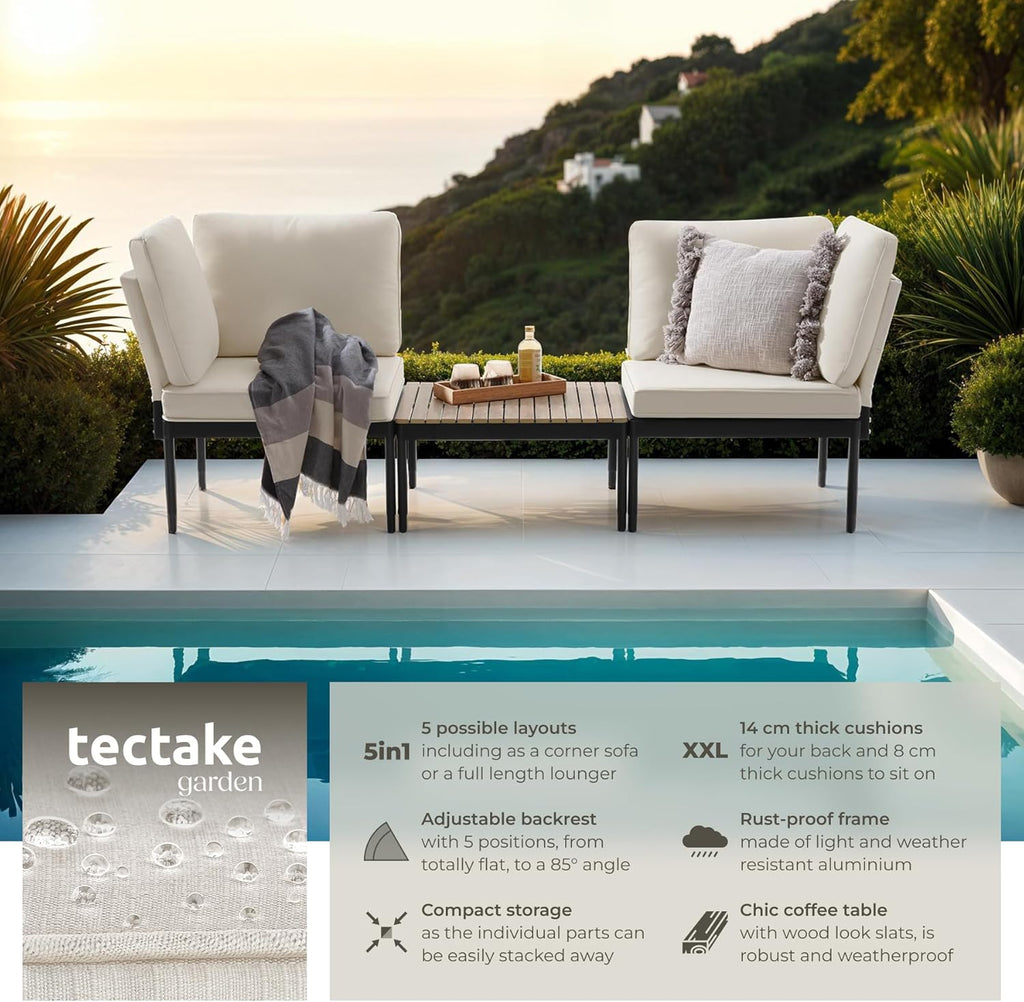 5-in-1 Garden Furniture Set with 3 Modules