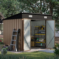 8x6 ft Metal Garden Shed with Sloping Roof