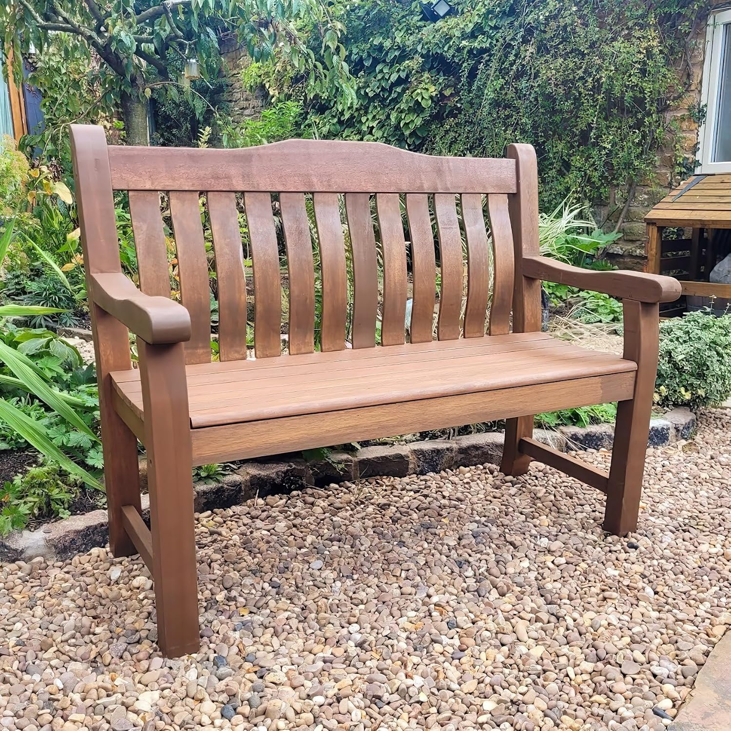 2 Seat Wooden Garden Bench - 120cm Outdoor Patio Seating
