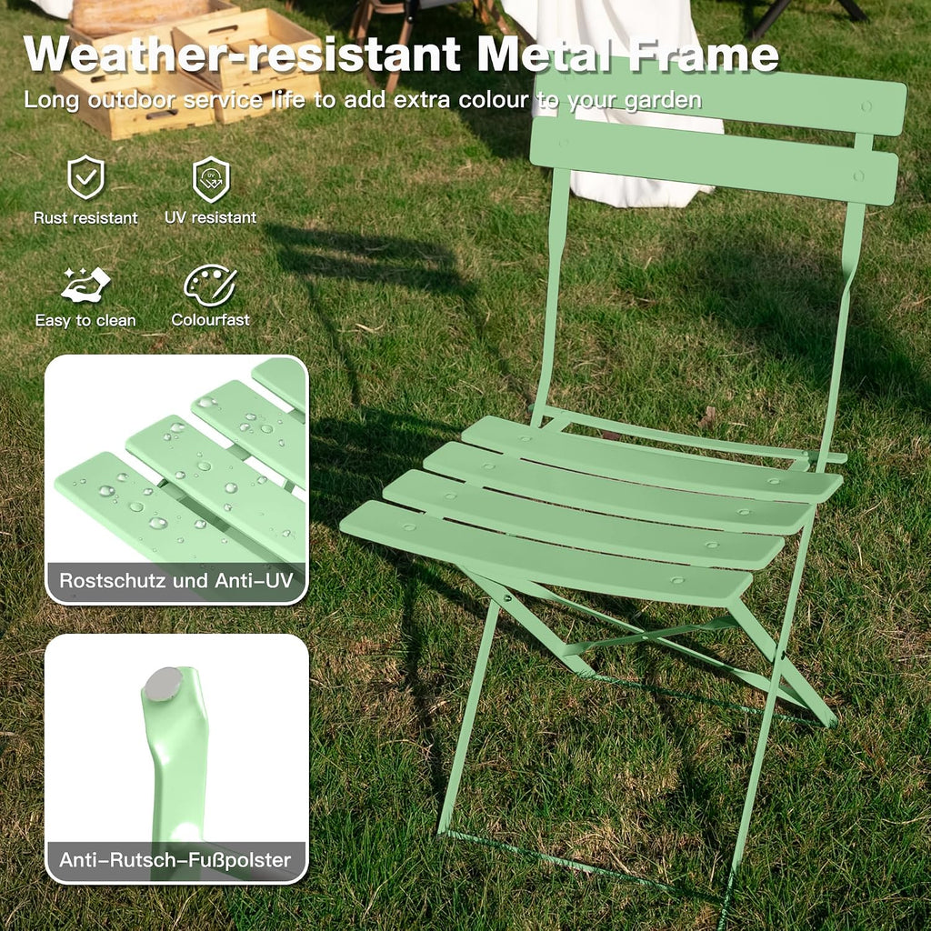 Folding Bistro Table and Chairs Set of 2