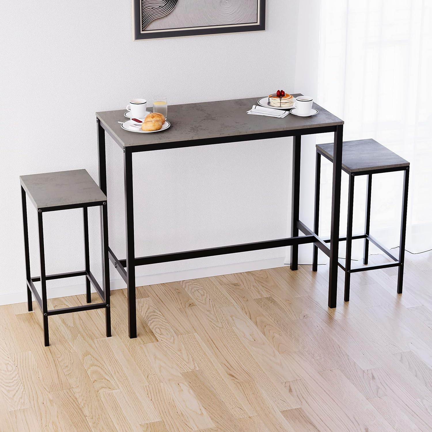 3-Piece Table Set with 2 Stools/Chairs