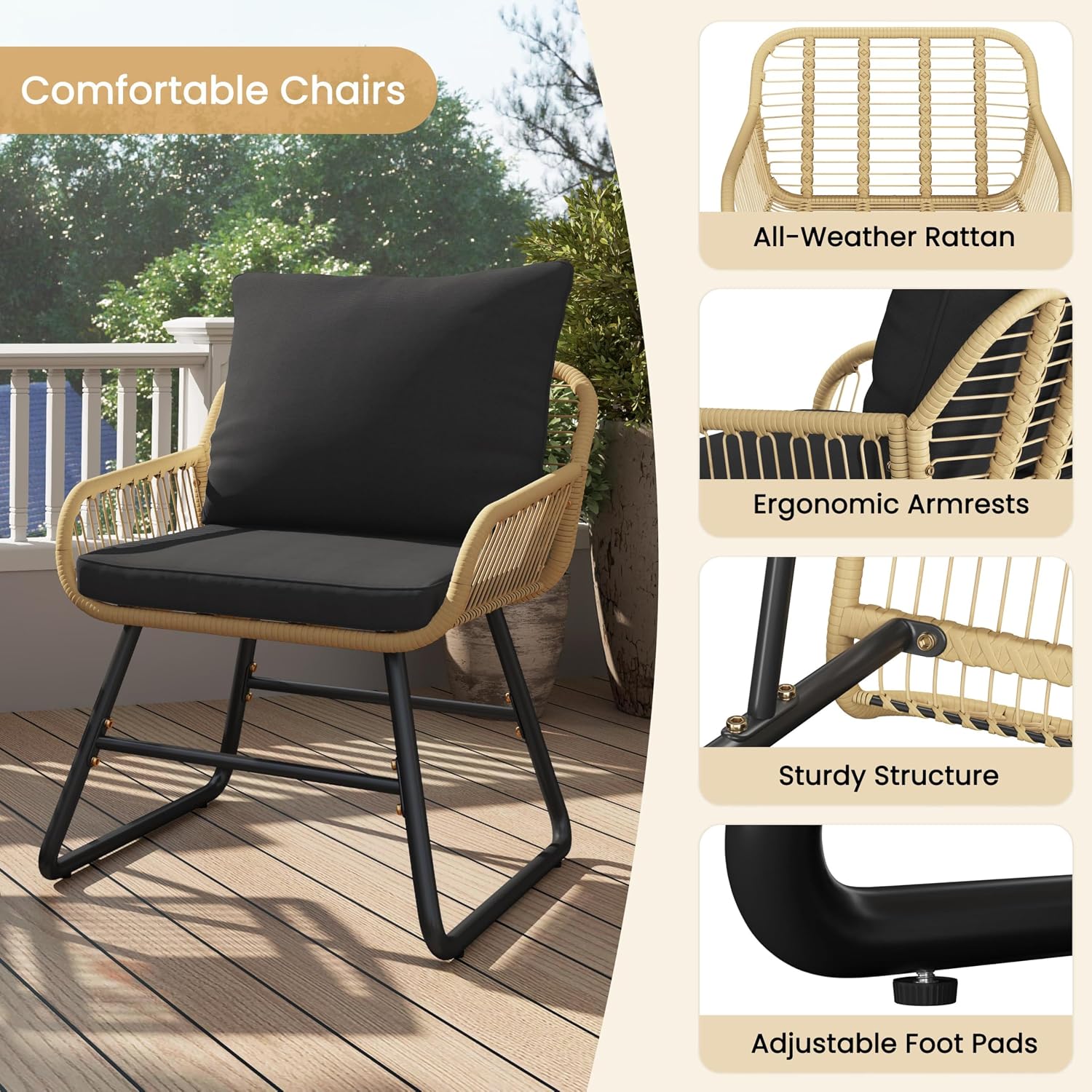 3 Pieces Bistro Set