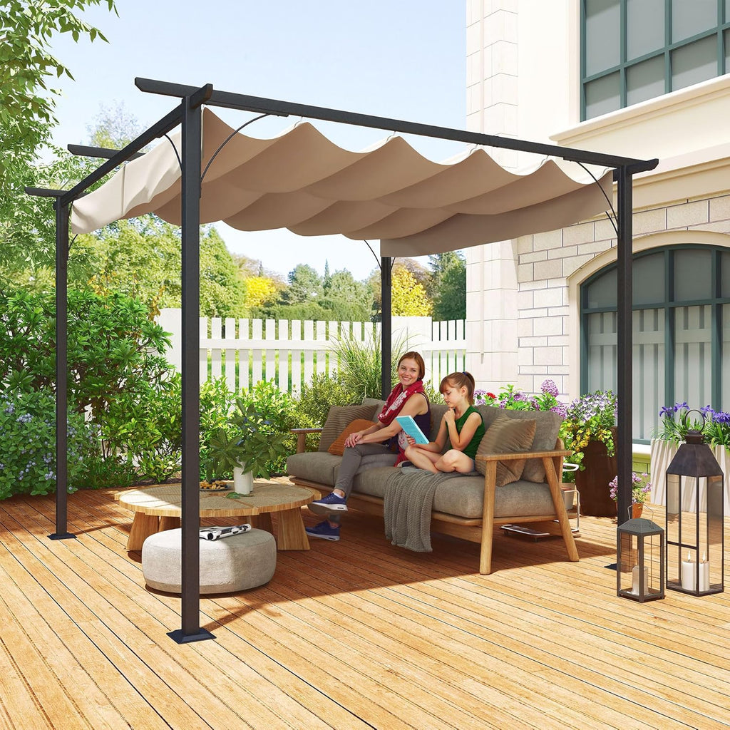 3 x 3(m) Metal Pergola with Retractable Roof
