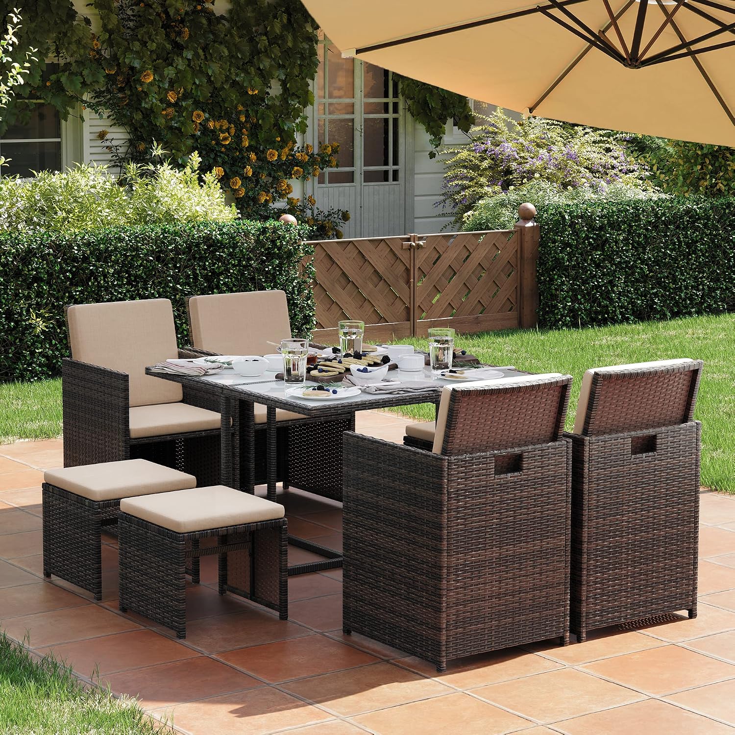 Garden Furniture Set Dining Table and Chairs