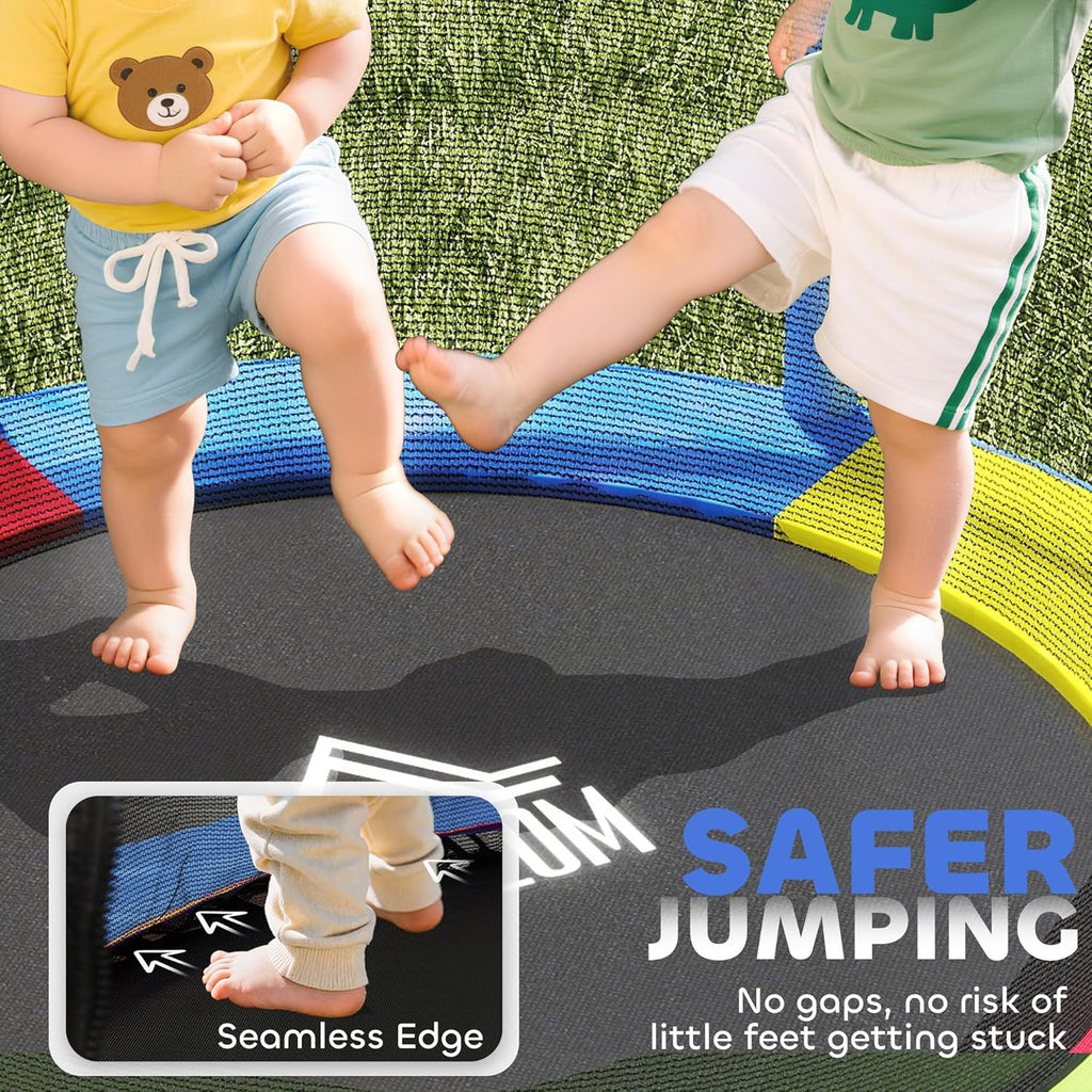 4.6FT Kids Trampoline for Toddlers Outdoor Indoor w/Enclosure Net