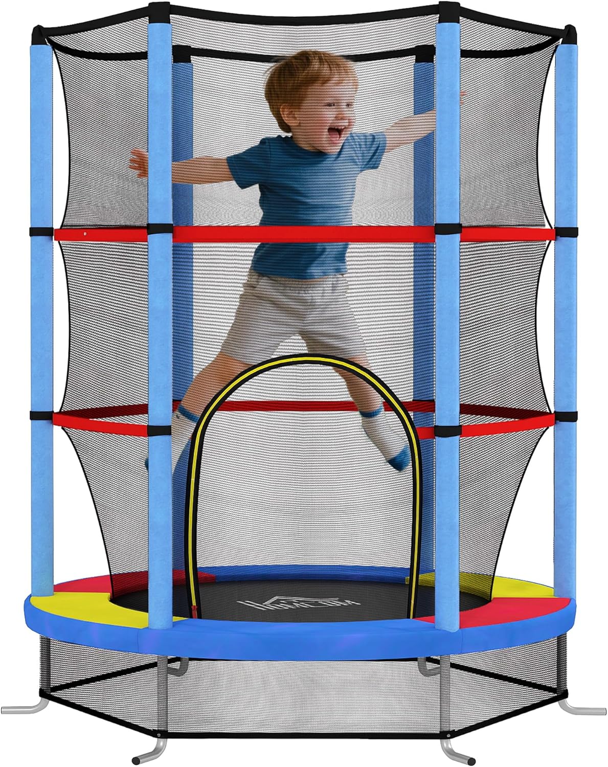4.6FT Kids Trampoline for Toddlers Outdoor Indoor w/Enclosure Net